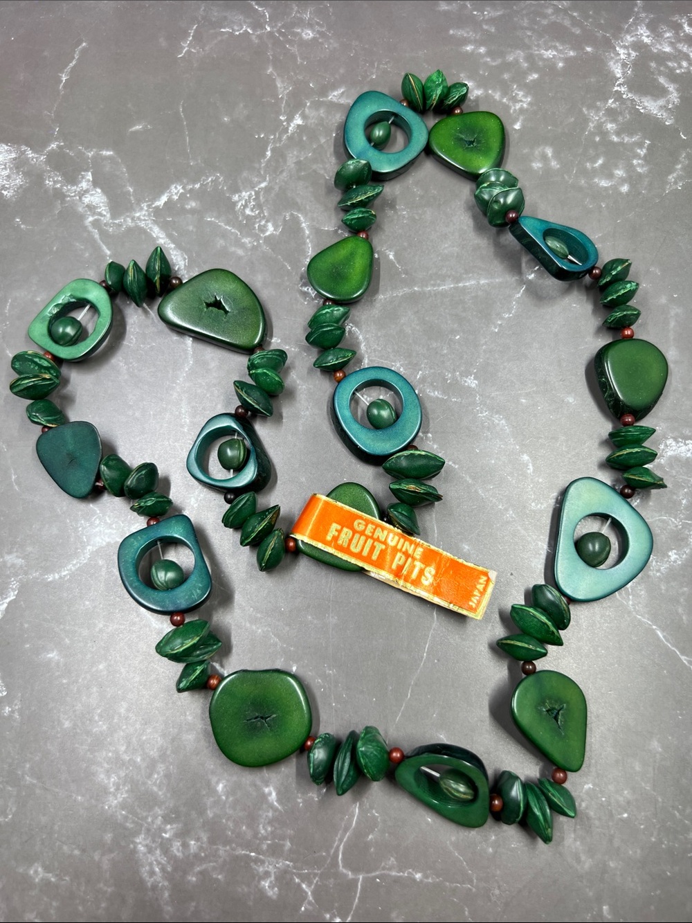 Vintage 1960’s Genuine Fruit Pits Necklace - Japan